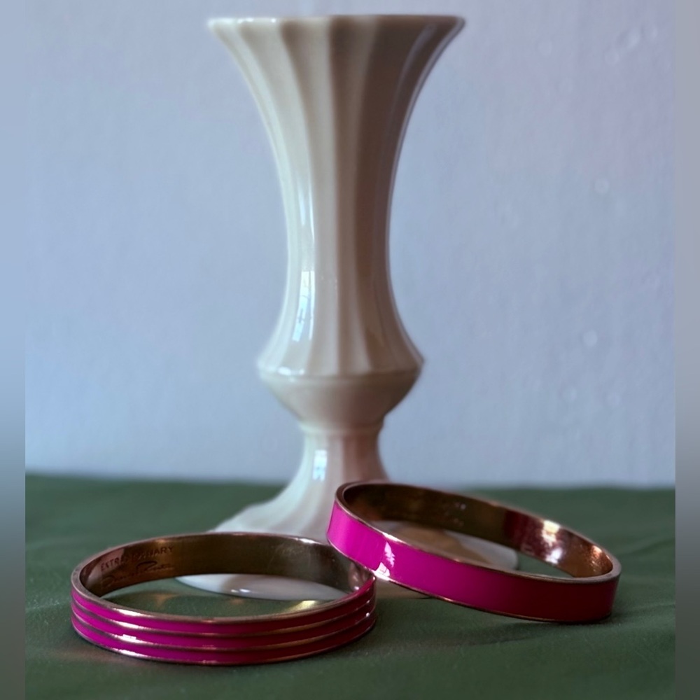 Two Oscar de la Renta Hot Pink/fuchsia Bangle